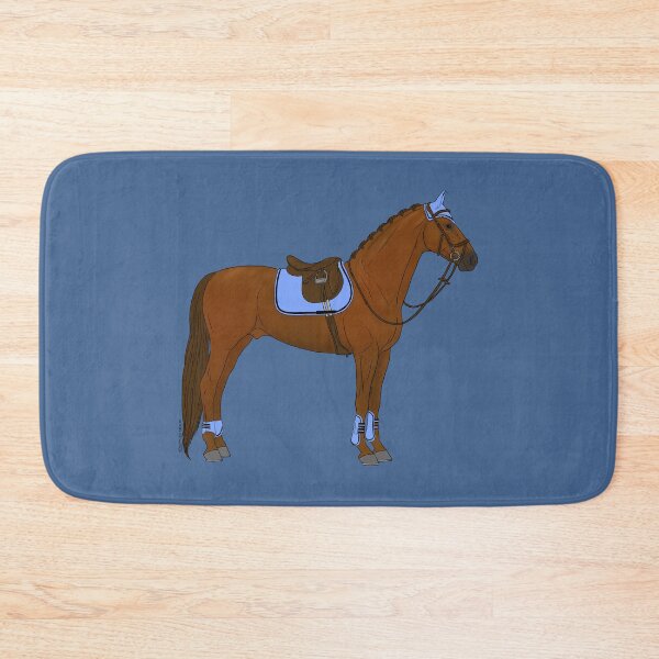 Item preview, Chestnut Hunter Jumper Horse with Baby Blue Accessories designed and sold by DappledMoon.