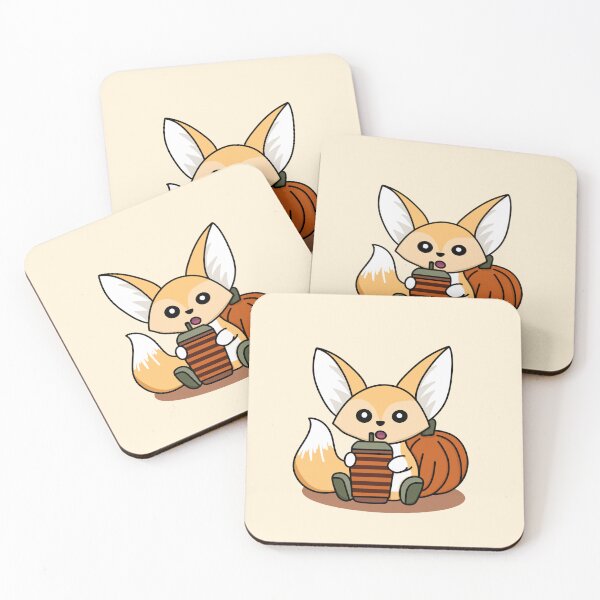 Item preview, Fennec Fox Drinking Pumpkin Spice Latte designed and sold by AnthroTales.