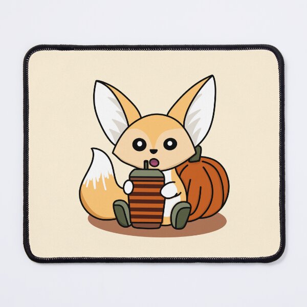 Item preview, Fennec Fox Drinking Pumpkin Spice Latte designed and sold by AnthroTales.