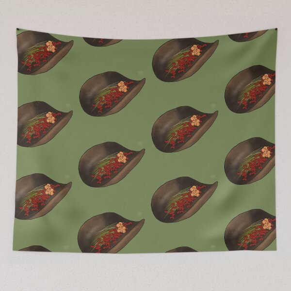 Item preview, Aboriginal Coolamon Drawing with Red Bean Tree seeds designed and sold by EurekaRoad.