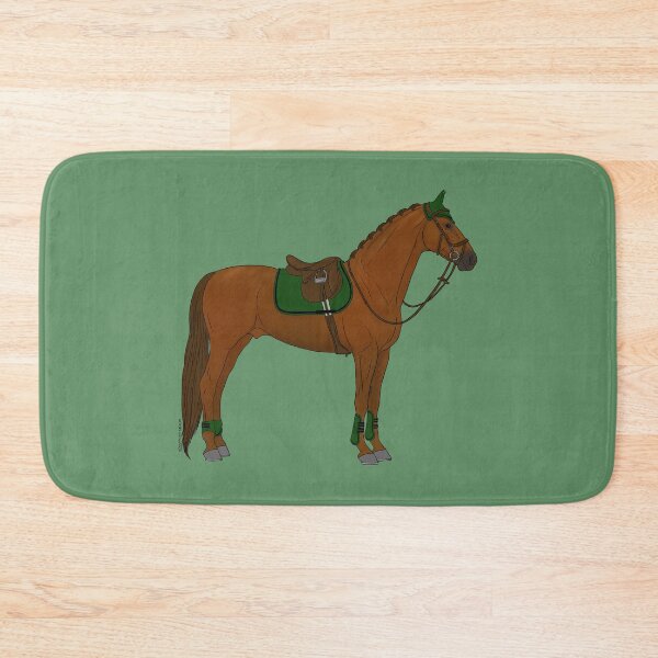 Item preview, Chestnut Hunter Jumper Horse with Green Accessories designed and sold by DappledMoon.