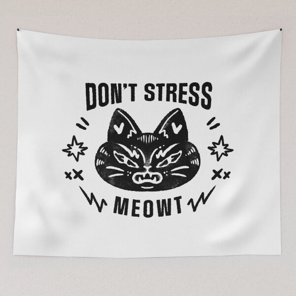 Item preview, Don't Stress Meowt (Me Out) Graphic Slogan Cat designed and sold by EmiBeeBuzz.