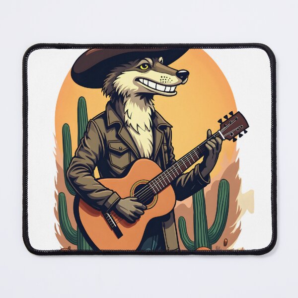 Item preview, Desert Serenade - Guitar-Playing Coyote Illustration designed and sold by deepakrode7.