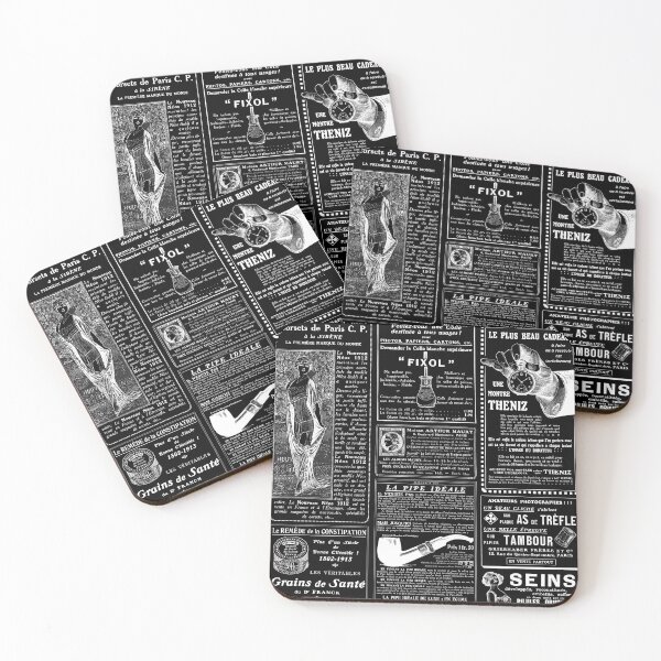 Item preview, black french antique newspaper victorian  designed and sold by Gossip Rag.