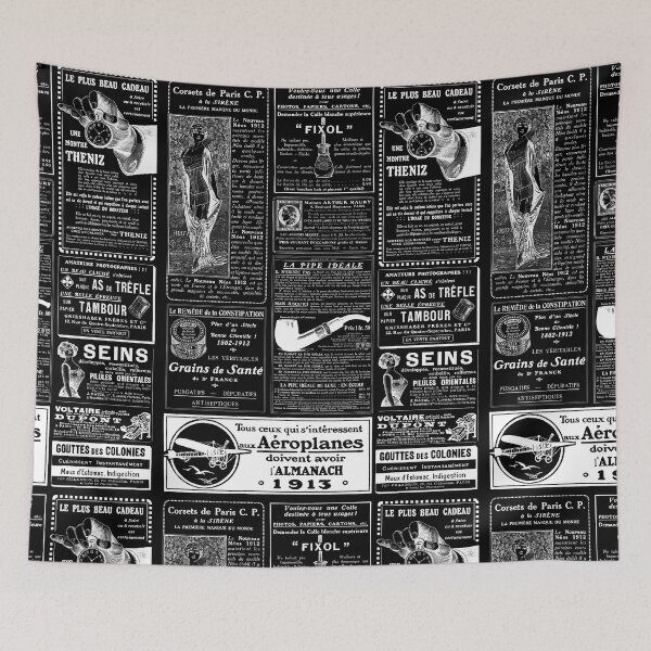 Item preview, black french antique newspaper victorian  designed and sold by Gossip Rag.
