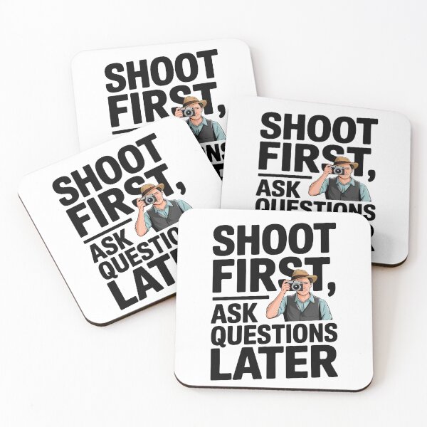 Item preview, Shoot first, ask questions later designed and sold by Black Sands Art.