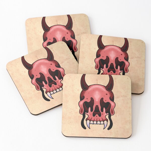 Item preview, droopy devil skull designed and sold by Kat Thiel.