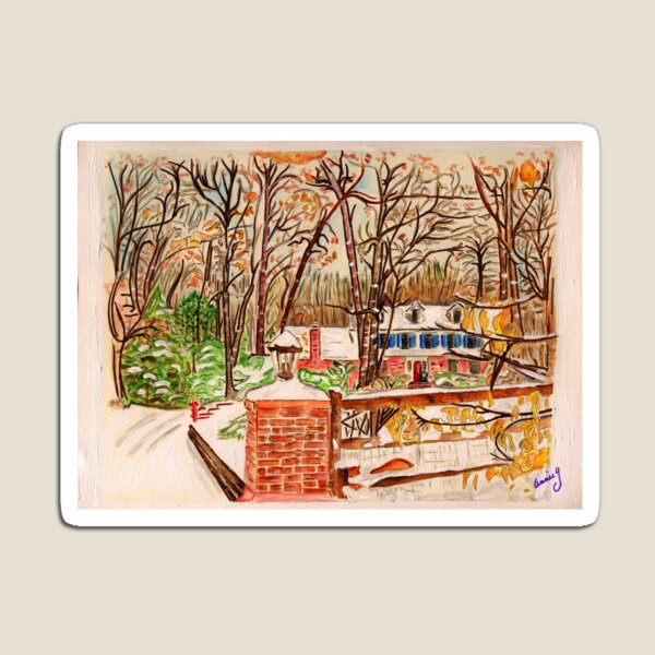 Winter House Magnet