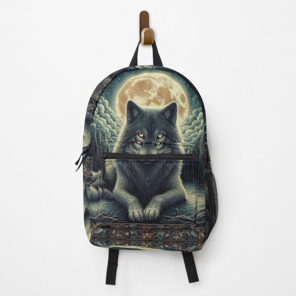 Item preview, Mystical Great Wolf under the Full Moon in Dark Night Forest designed and sold by Illuministique.