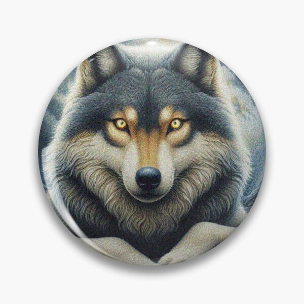 Item preview, Mystical Great Wolf under the Full Moon in Dark Night Forest designed and sold by Illuministique.