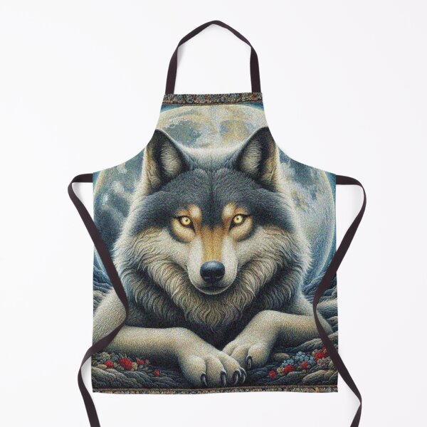 Item preview, Mystical Great Wolf under the Full Moon in Dark Night Forest designed and sold by Illuministique.