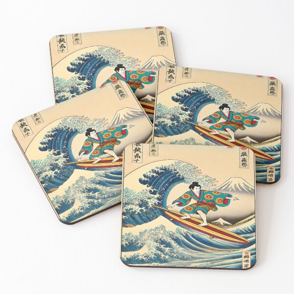 Item preview, Ukiyo-e Surfer Samurai - The Great Wave Style designed and sold by SakuraJapanArt.