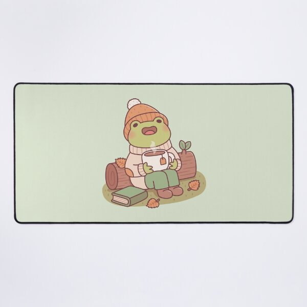 Item preview, Cute Frog With Beanie And Hot Tea Autumn Season designed and sold by rustydoodle.