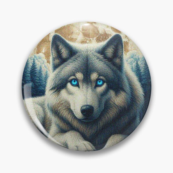 Item preview, Mystical Great Wolf under the Full Moon in Dark Night Forest designed and sold by Illuministique.