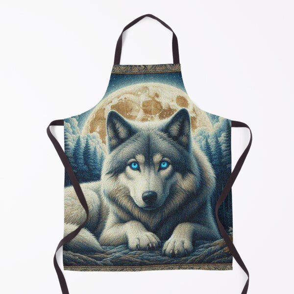 Item preview, Mystical Great Wolf under the Full Moon in Dark Night Forest designed and sold by Illuministique.