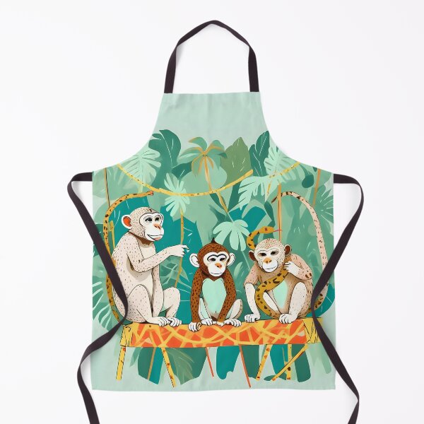 Item preview, Play Date, Monkeys Jungle Playing Animals, Mischievous Wildlife Forest Tropical Nature, Funny Cute Snake Adventure, Bohemian Quirky Illustration Painting designed and sold by 83oranges.com.
