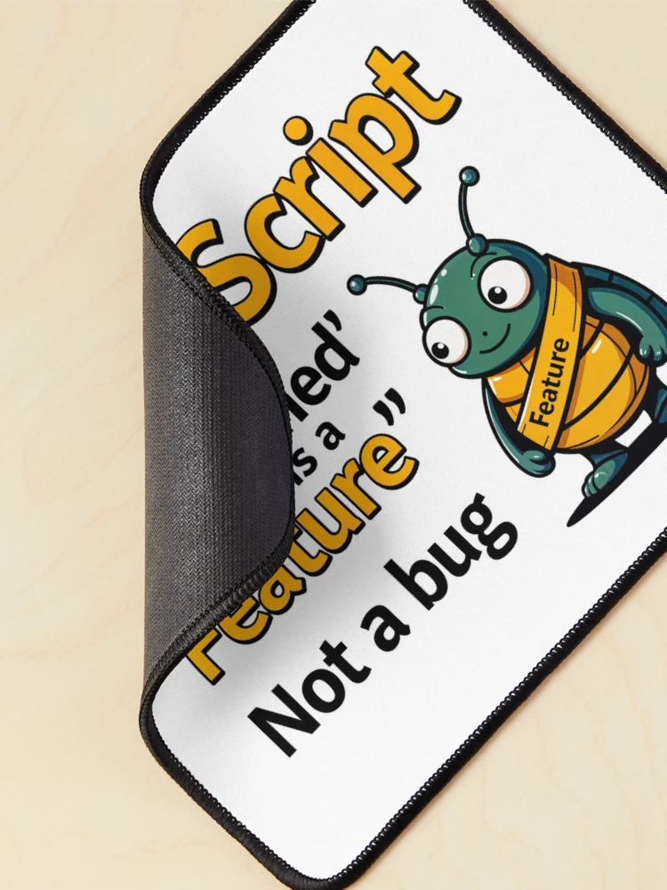 Thumbnail 2 of 5, Mouse Pad, JavaScript Undefined is a Feature Funny Developer Design designed and sold by MindM.