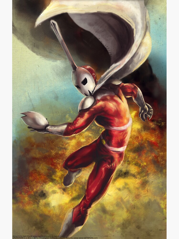 Thumbnail 3 of 3, Sticker, Sporkman - In Action! designed and sold by TheRealSporkman.