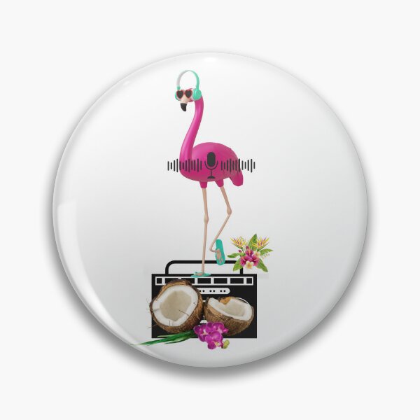 Item preview, "Flamingo T-Shirt Listening to Music on Vacation: Tropical Radio and Chill Coconut" designed and sold by BeYourself1993.