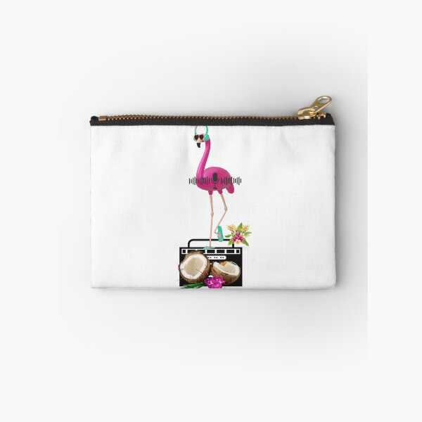 Item preview, "Flamingo T-Shirt Listening to Music on Vacation: Tropical Radio and Chill Coconut" designed and sold by BeYourself1993.
