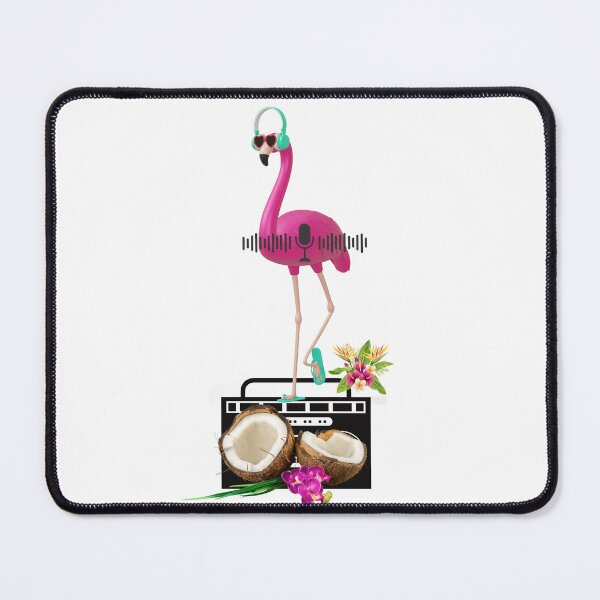 Item preview, "Flamingo T-Shirt Listening to Music on Vacation: Tropical Radio and Chill Coconut" designed and sold by BeYourself1993.