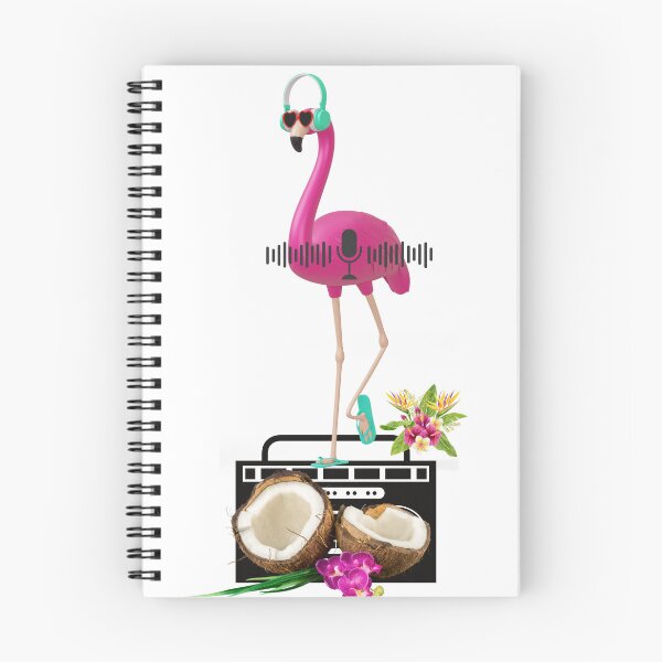 Item preview, "Flamingo T-Shirt Listening to Music on Vacation: Tropical Radio and Chill Coconut" designed and sold by BeYourself1993.