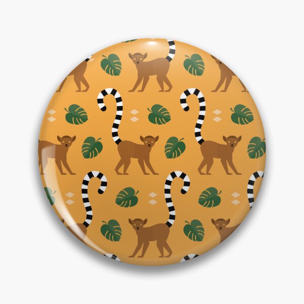 Item preview, Ringtailed lemurs on orange designed and sold by reneesillus.