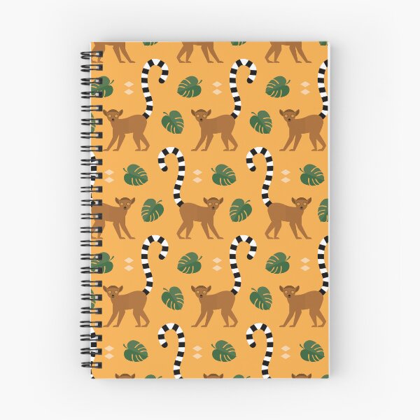 Item preview, Ringtailed lemurs on orange designed and sold by reneesillus.