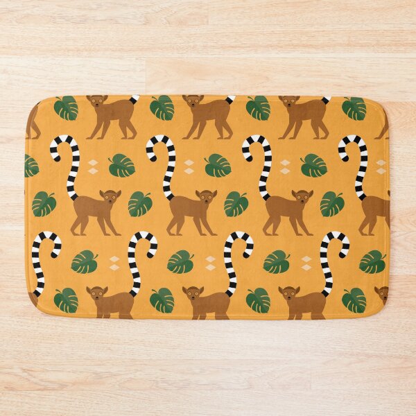 Item preview, Ringtailed lemurs on orange designed and sold by reneesillus.