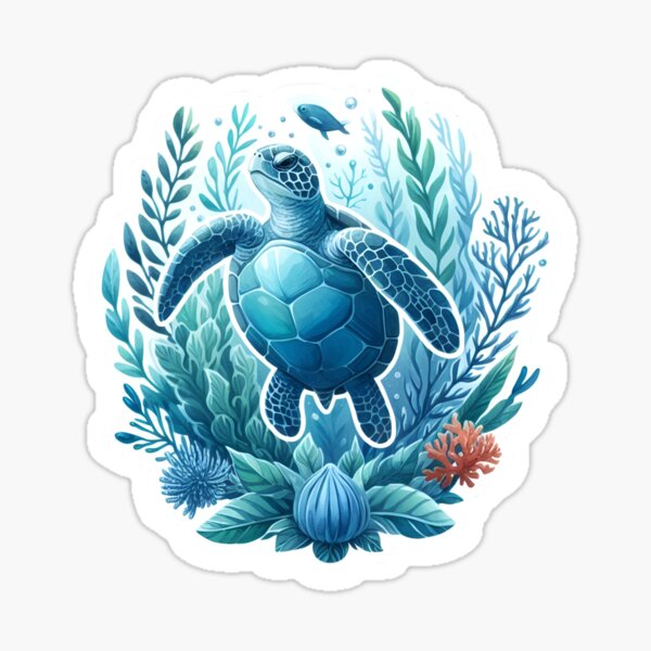 Item preview, Sea Turtle Watercolor Blue designed and sold by CatherineLievre.