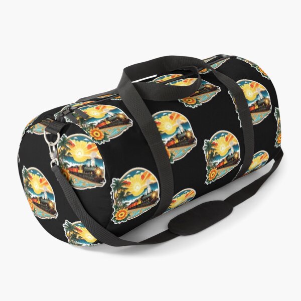 Item preview, Steam Train on a Beach at Sunset Surrounded by Hawaiian Orchids designed and sold by NautiChic.