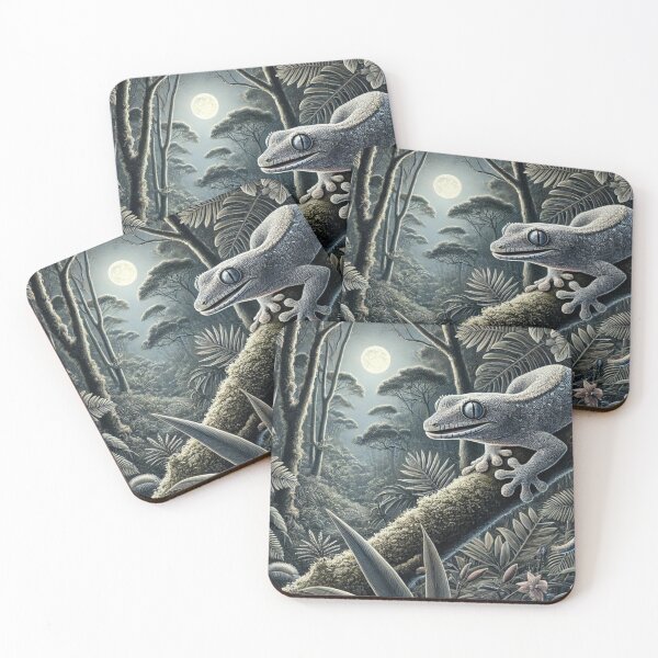 Item preview, Leachianus Gecko in New Caledonia - Nocturnal Tropical Forest Scene designed and sold by NocturnalNook.