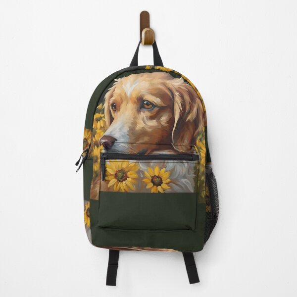 Item preview, Yellow Dog and Sunflower Flowers in the Forest | Natural Peace and Loyalty designed and sold by Diclebaybas.