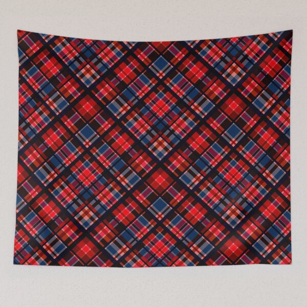 Item preview, red blue checkered pattern print designed and sold by fuzzyfox.