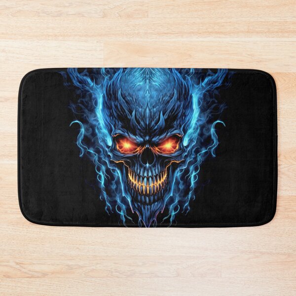 Item preview, Fiery Blue Skull with Glowing Eyes and Sinister Flames designed and sold by Vinson-MFG.
