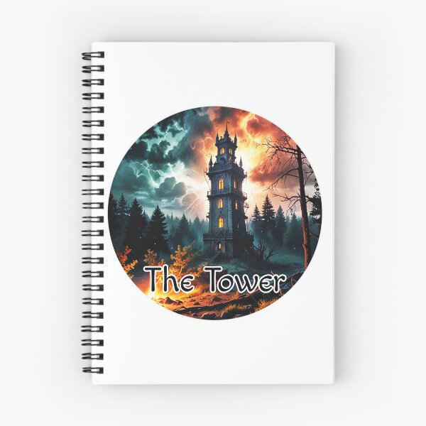 Item preview, Major Arcana Tarot Card The Tower - Forest Tower Struck by Lightning designed and sold by Pixel Waite.