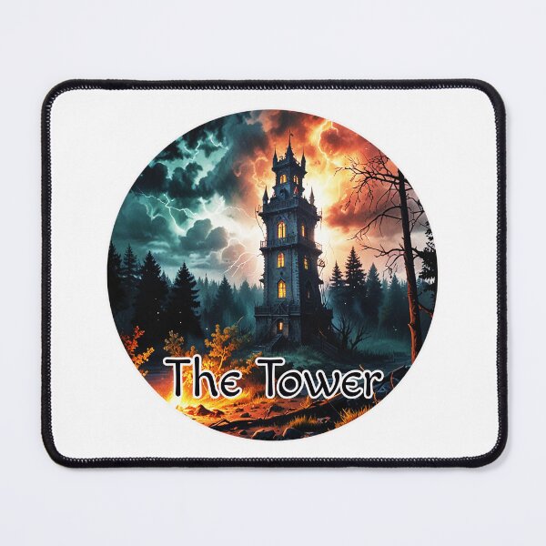 Item preview, Major Arcana Tarot Card The Tower - Forest Tower Struck by Lightning designed and sold by Pixel Waite.