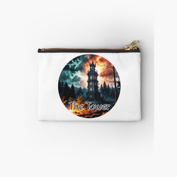 Item preview, Major Arcana Tarot Card The Tower - Forest Tower Struck by Lightning designed and sold by Pixel Waite.