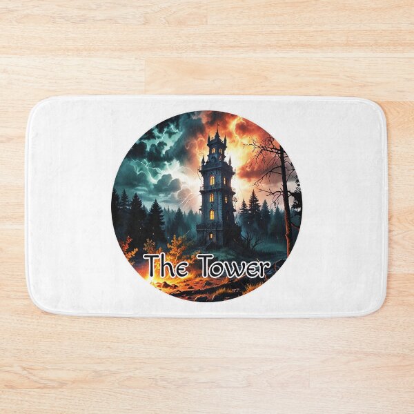 Item preview, Major Arcana Tarot Card The Tower - Forest Tower Struck by Lightning designed and sold by Pixel Waite.