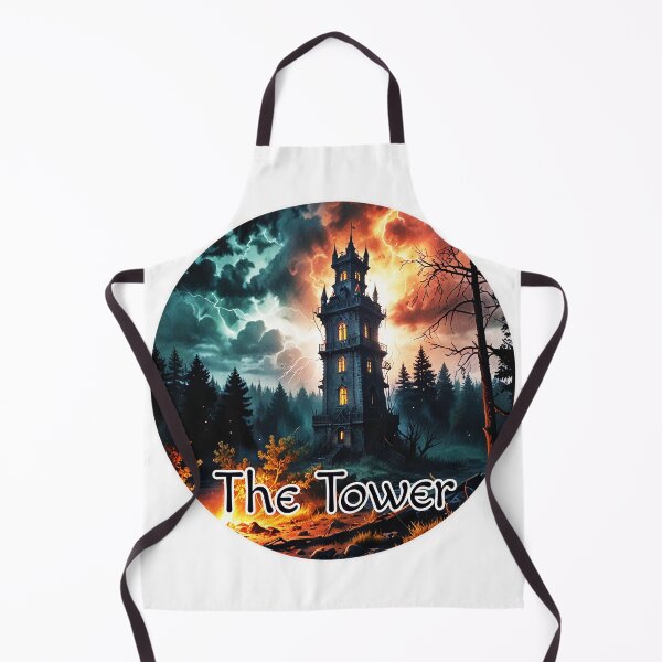 Item preview, Major Arcana Tarot Card The Tower - Forest Tower Struck by Lightning designed and sold by Pixel Waite.