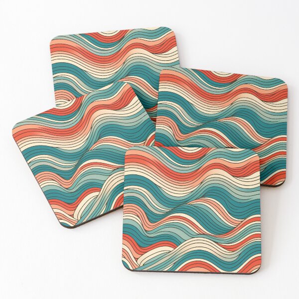 Item preview, Vintage Retro Wave Abstract Art 70s & 80s Color Palette designed and sold by RadiantFoxTees.