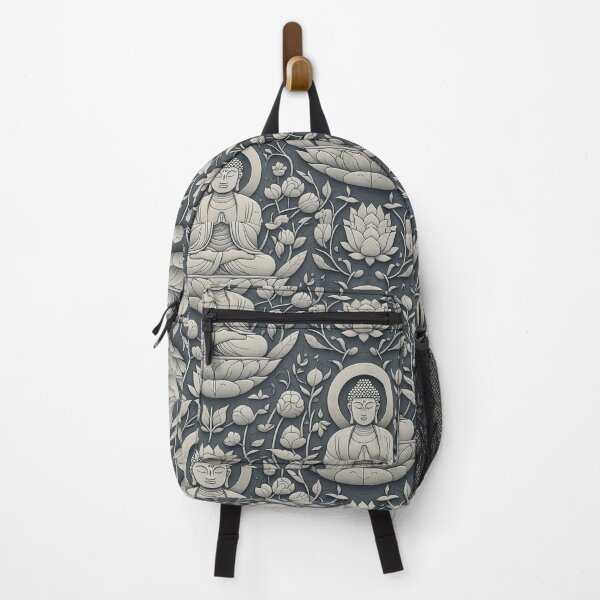Item preview, Buddhist Minimal Beige Carving Pattern on Dark Grey – Elegant Zen Design, Subtle Carvings, Tranquil Beige Background, Minimalist Buddhist Art, Serene Carving Motif designed and sold by 21 Dragonflies.