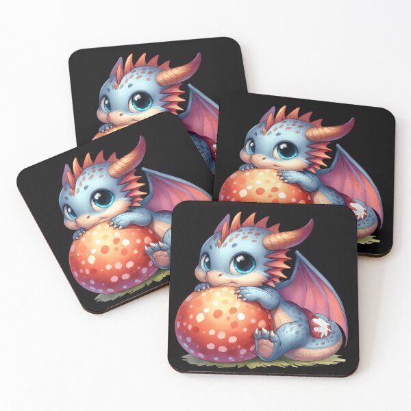 Item preview, Cute Baby Dragon Hugging a Spotted Egg designed and sold by starlit-studios.