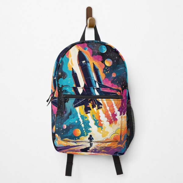 Item preview, Cosmic Adventure Rocket Ship Retro-Futuristic Spacecraft Art designed and sold by ByteyCreatives.