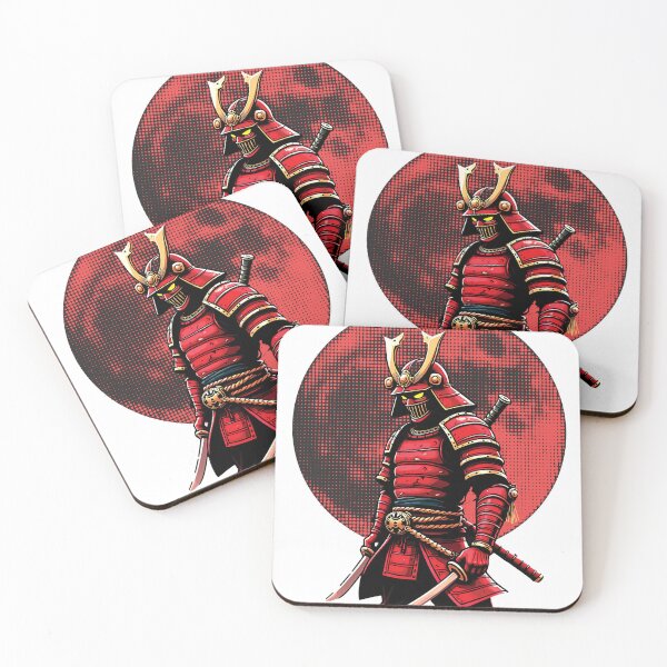 Item preview, Red Samurai Warrior in Battle Stance designed and sold by OleOleStore.