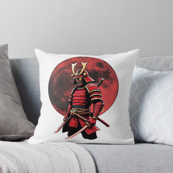 Item preview, Red Samurai Warrior in Battle Stance designed and sold by OleOleStore.