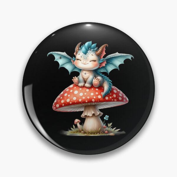 Artikelvorschau, Cute Baby Dragon Sitting on Mushroom entworfen und verkauft von starlit-studios.