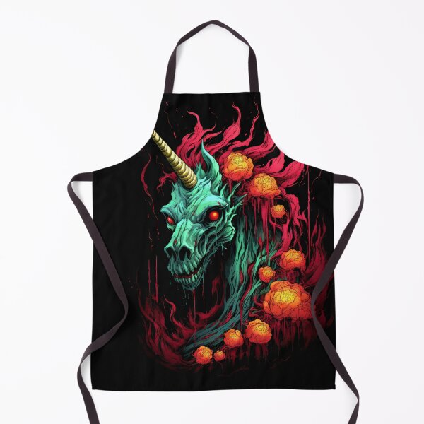 Item preview, Undead Zombie Unicorn with Fiery Mane and Dripping Flowers designed and sold by Vinson-MFG.