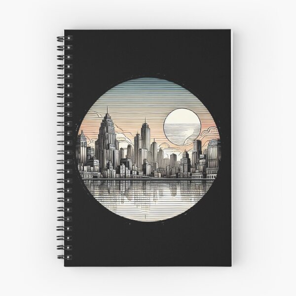 Item preview, Urban Symphony: A Tranquil Cityscape with Artistic Lines and Borders designed and sold by Mjonkey.