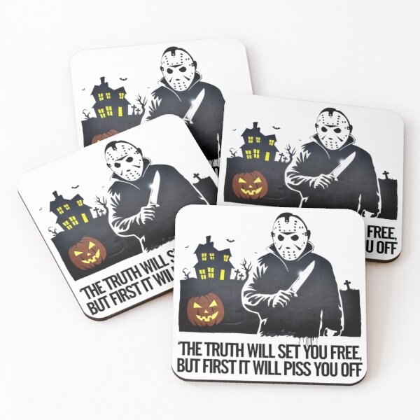 Item preview, A Bansky-style graffiti of a Halloween Friday the 13th scene - The truth will set you free, but first it will piss you off designed and sold by 123ks.